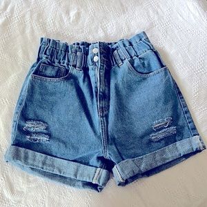 SHEIN high waist denim shorts. Brand New. Size M.